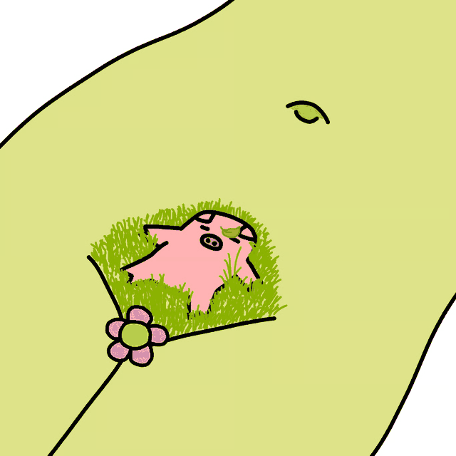 squig touching grass